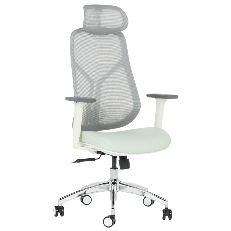 ergonomichen-stol-carmen-7901-w-eko-koja-siv-svetlozelen